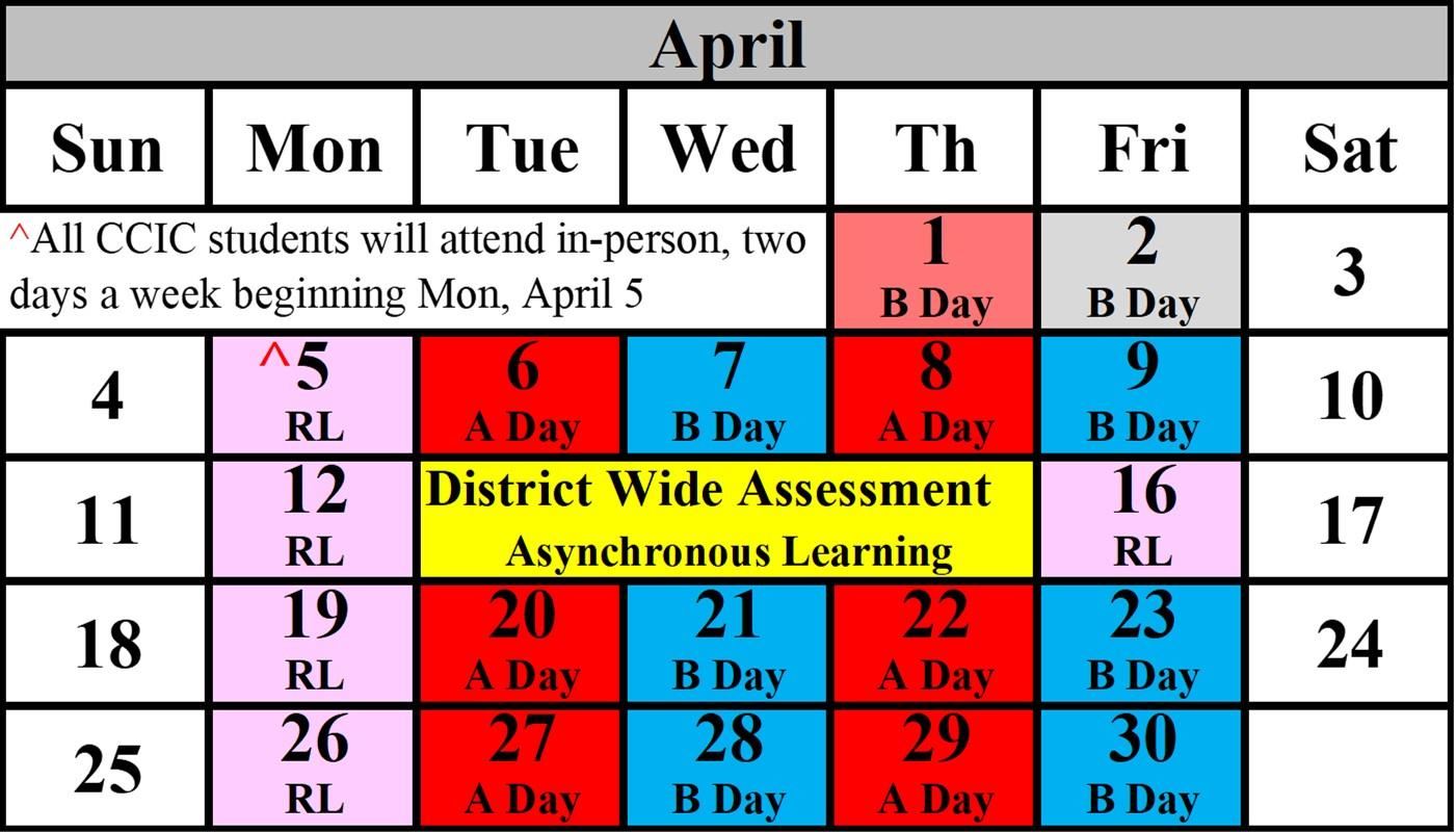 April Schedule 