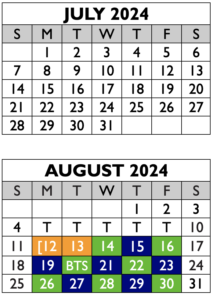 july and august