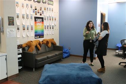 Safe Space room with bean bag 