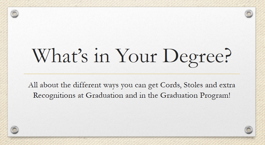 What's in Your Degree title