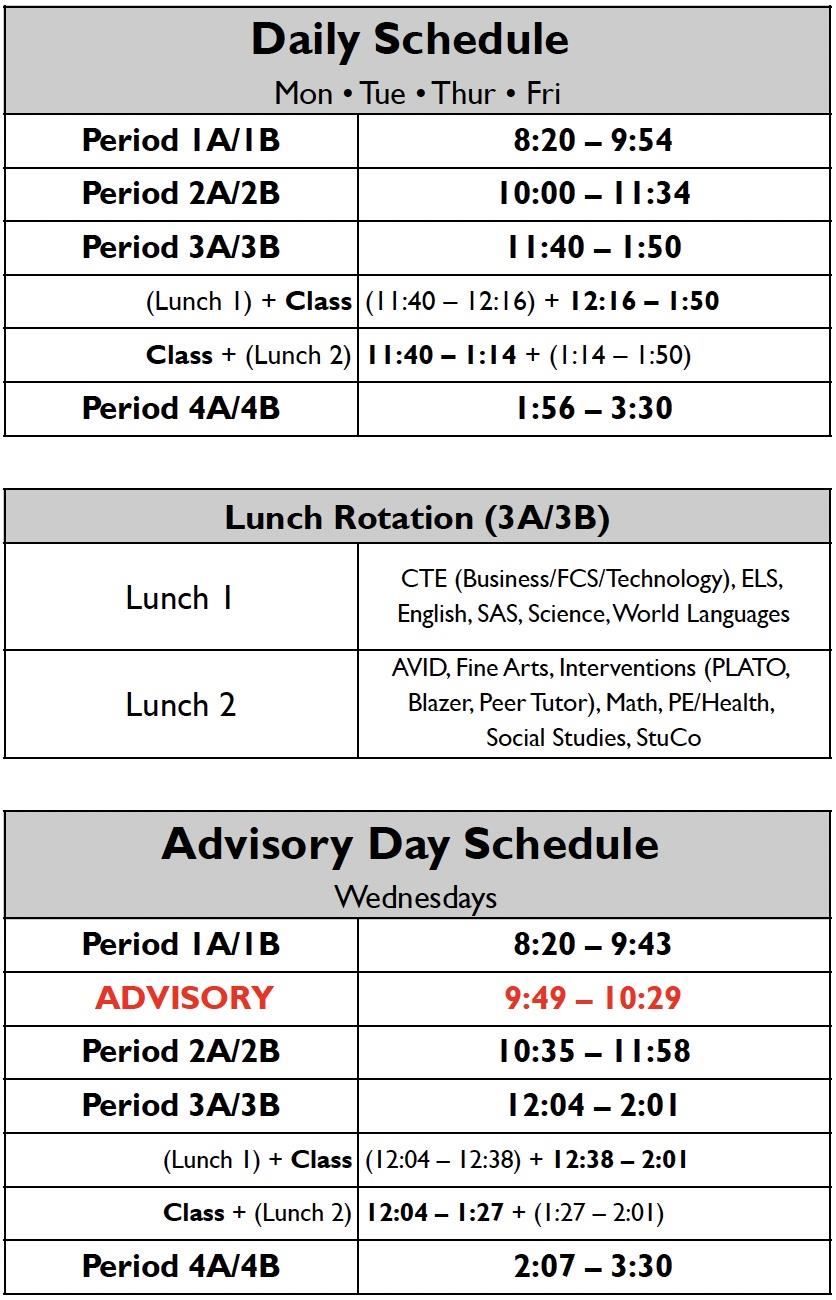 bell schedule